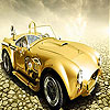 Old golden car slide puzzle