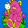 Pink bear and ıce cream coloring