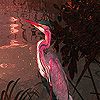 Pink heron in the lake slide puzzle