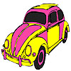 Pink turtle car coloring