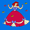 Princess and butterflies dance coloring