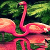 Red ocean flamingos puzzle