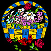 Roses in flowerpot coloring