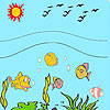 Sea and fishes coloring