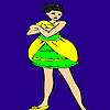 Shy ballerina coloring