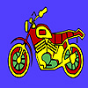 Simple colorful motorcycle coloring