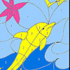 Small fishes  and dolphin coloring