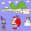 Snow and santa coloring