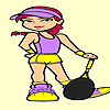 Sportive girl coloring