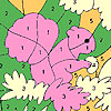 Squirrel among the flowers coloring