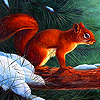 Squirrel in the winter slide puzzle