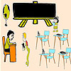 Students in the class coloring