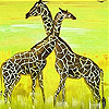 Sweet couple giraffe slide puzzle