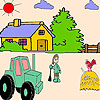 The farmer and the tractor coloring