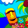 Tropical Island Paradise Coloring