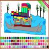 Truck On Boat Coloring