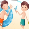 Twins at the beach