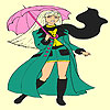 Umbrella and girl coloring