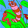 Worms on the leaves coloring